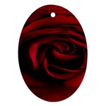 Rose Maroon Oval Ornament (Two Sides) Front