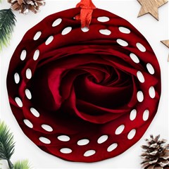 Rose Maroon Ornament (round Filigree) by nateshop