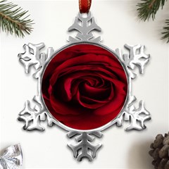 Rose Maroon Metal Small Snowflake Ornament