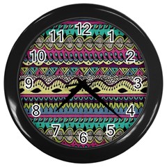 Aztec Design Wall Clock (black) by nateshop