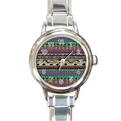 Aztec Design Round Italian Charm Watch by nateshop