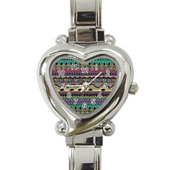 Aztec Design Heart Italian Charm Watch by nateshop