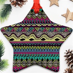 Aztec Design Star Ornament (two Sides)