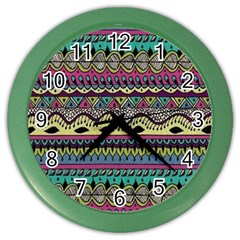 Aztec Design Color Wall Clock by nateshop