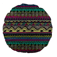 Aztec Design Large 18  Premium Flano Round Cushions