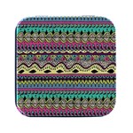 Aztec Design Square Metal Box (Black) Front