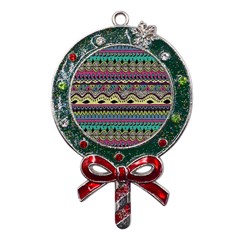 Aztec Design Metal X mas Lollipop With Crystal Ornament by nateshop