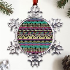 Aztec Design Metal Large Snowflake Ornament