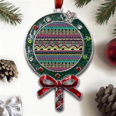 Aztec Design Metal X mas Lollipop With Crystal Ornament by nateshop