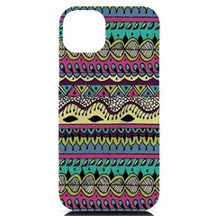 Aztec Design Iphone 14 Plus Black Uv Print Case by nateshop