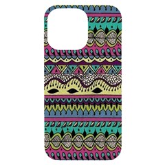 Aztec Design Iphone 14 Pro Max Black Uv Print Case by nateshop