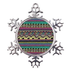 Aztec Design Metal Large Snowflake Ornament by nateshop