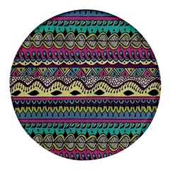 Aztec Design Round Glass Fridge Magnet (4 Pack)