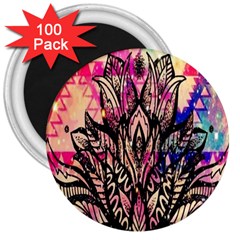 Aztec Flower Galaxy 3  Magnets (100 Pack) by nateshop