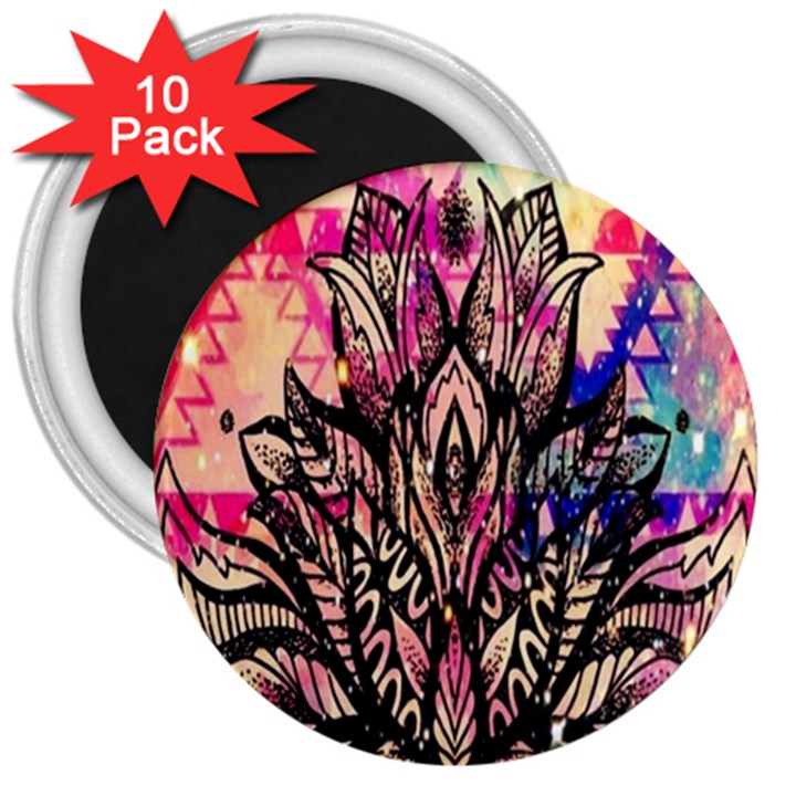 Aztec Flower Galaxy 3  Magnets (10 pack) 