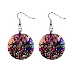 Aztec Flower Galaxy Mini Button Earrings by nateshop