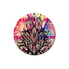 Aztec Flower Galaxy Magnet 3  (round) by nateshop