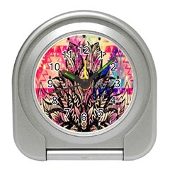 Aztec Flower Galaxy Travel Alarm Clock by nateshop