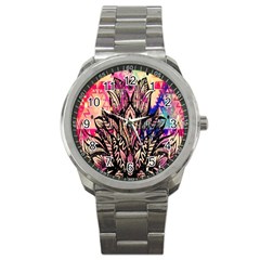 Aztec Flower Galaxy Sport Metal Watch by nateshop