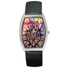 Aztec Flower Galaxy Barrel Style Metal Watch by nateshop