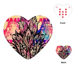 Aztec Flower Galaxy Playing Cards Single Design (heart) by nateshop