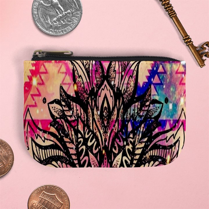 Aztec Flower Galaxy Mini Coin Purse