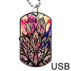 Aztec Flower Galaxy Dog Tag Usb Flash (two Sides) by nateshop