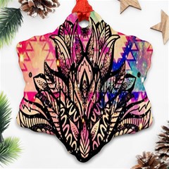 Aztec Flower Galaxy Snowflake Ornament (two Sides) by nateshop