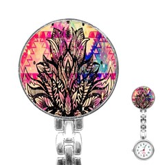 Aztec Flower Galaxy Stainless Steel Nurses Watch by nateshop