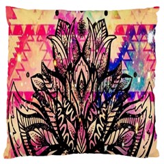 Aztec Flower Galaxy Large Premium Plush Fleece Cushion Case (one Side) by nateshop