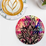 Aztec Flower Galaxy UV Print Round Tile Coaster Front