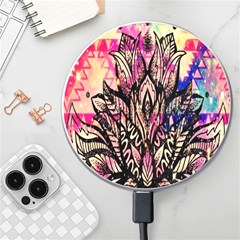 Aztec Flower Galaxy Wireless Fast Charger(white) by nateshop