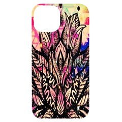 Aztec Flower Galaxy Iphone 14 Black Uv Print Case by nateshop