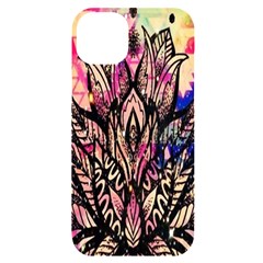 Aztec Flower Galaxy Iphone 14 Plus Black Uv Print Case by nateshop