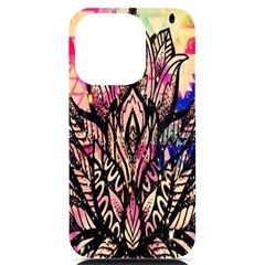 Aztec Flower Galaxy Iphone 14 Pro Black Uv Print Case by nateshop