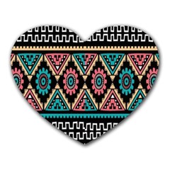 Aztec Wallpaper Heart Mousepad