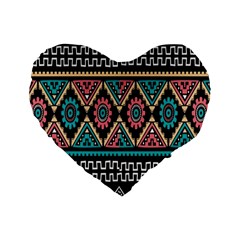 Aztec Wallpaper Standard 16  Premium Flano Heart Shape Cushions by nateshop