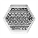 Aztec Wallpaper Hexagon Wood Jewelry Box Front