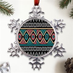 Aztec Wallpaper Metal Large Snowflake Ornament