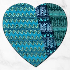 Aztec, Batik Jigsaw Puzzle (heart) by nateshop