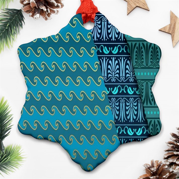 Aztec, Batik Snowflake Ornament (Two Sides)