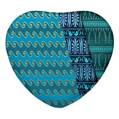 Aztec, Batik Heart Glass Fridge Magnet (4 Pack) by nateshop