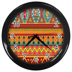 Aztec Wall Clock (black) by nateshop