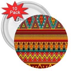 Aztec 3  Buttons (10 Pack)  by nateshop