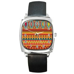 Aztec Square Metal Watch by nateshop