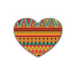 Aztec Rubber Heart Coaster (4 Pack) by nateshop