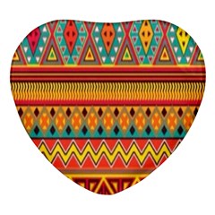 Aztec Heart Glass Fridge Magnet (4 Pack)