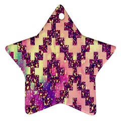 Cute Glitter Aztec Design Ornament (star)