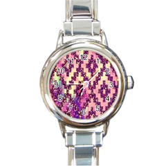 Cute Glitter Aztec Design Round Italian Charm Watch by nateshop