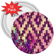 Cute Glitter Aztec Design 3  Buttons (10 Pack)  by nateshop